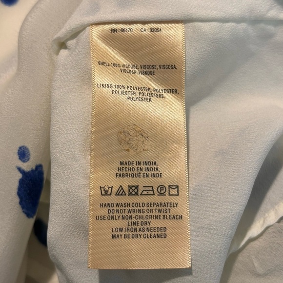 MAEVE Sz S Ink Splatter Macrame Crochet Lined Belt Anthropologie Maxi Dress - Picture 10 of 13